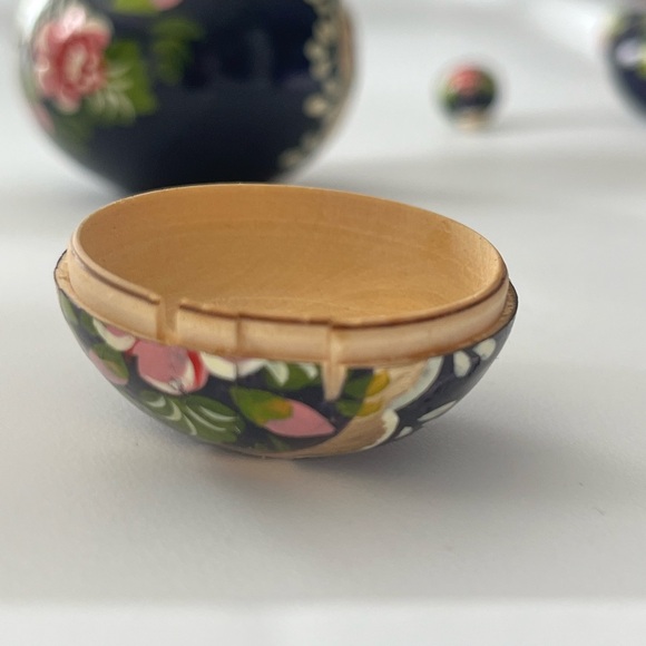 Set of 10 Vintage Russian Matryoshka 5 inch Nesting Dolls Navy Blue & Gold - Picture 13 of 13